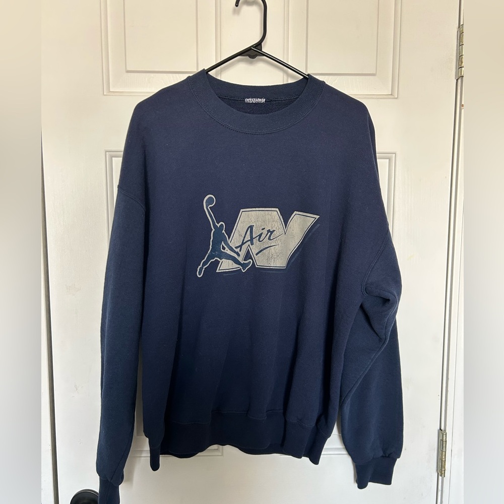 Vintage Jordan Air Navy Blue Men's Sweatshirt